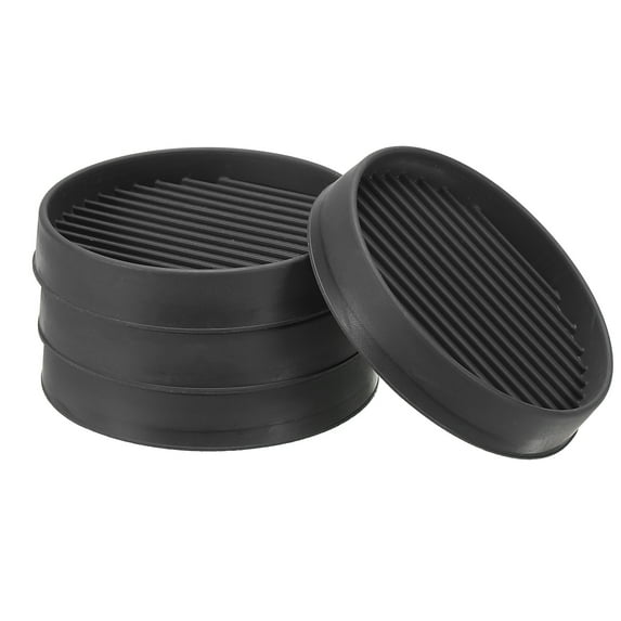 Uxcell Round Rubber Furniture Pad Non Slip Caster Cups Anti Skid Floor Protectors for Furniture Black 3"