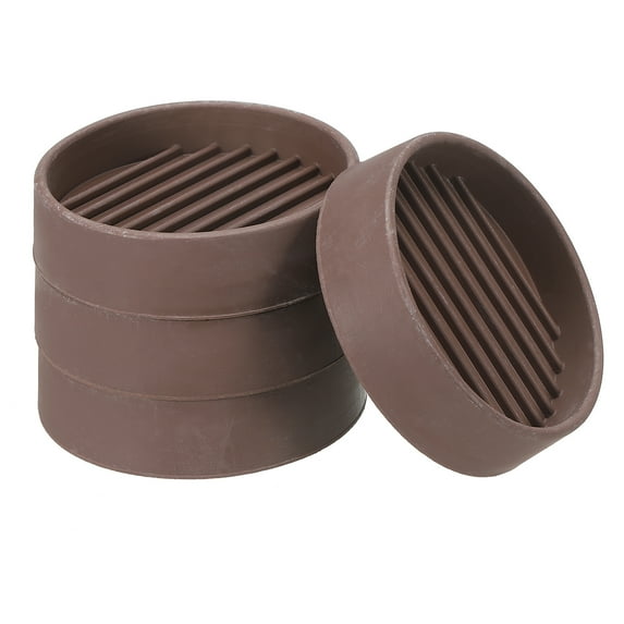 Uxcell Round Rubber Furniture Pad Non Slip Caster Cups Anti Skid Floor Protectors for Furniture Brown 2"