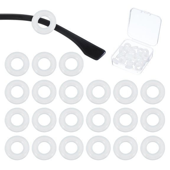 Uxcell Round Shape Eye Glasses Ear Grips, Anti-Slip Silicone Comfort Eyeglass Ear Hooks with Box White