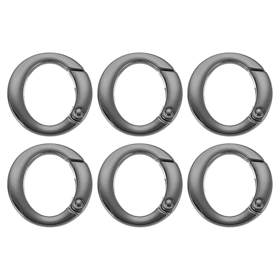 Uxcell Round Shaped Spring Snap Keychain Clip, 10 Pcs Metal Trigger Keychain Hook for Purses Wallet Belts Hardware Black 25 mm