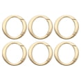 thumbnail image 1 of Uxcell Round Shaped Spring Snap Keychain Clip, 6 Pcs Metal Trigger Keychain Hook for Purses Wallet Belts Hardware Light Gold 39 mm, 1 of 7