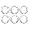 thumbnail image 1 of Uxcell Round Shaped Spring Snap Keychain Clip, 6 Pcs Metal Trigger Keychain Hook for Purses Wallet Belts Hardware Silver White 25 mm, 1 of 7