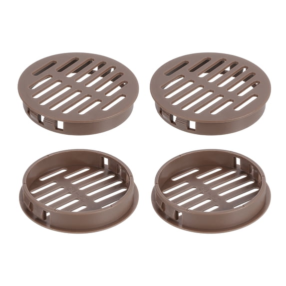 Uxcell 8-Pack Round Soffit Vents – 35mm Light Grey Plastic Air Vent Covers For Bathroom, Kitchen, Cabinet & More