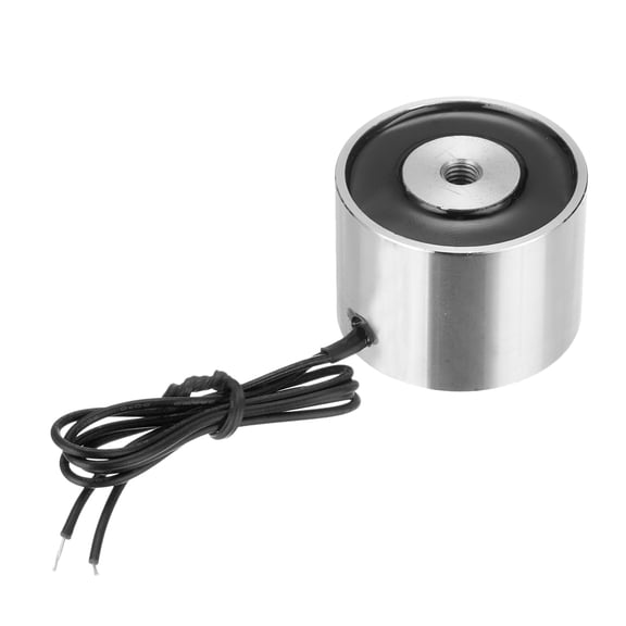 Round Solenoid Electromagnet DC 24V 180N 55LB/25Kg Electric Magnet Electric Lifting Magnet for Automation Equipment