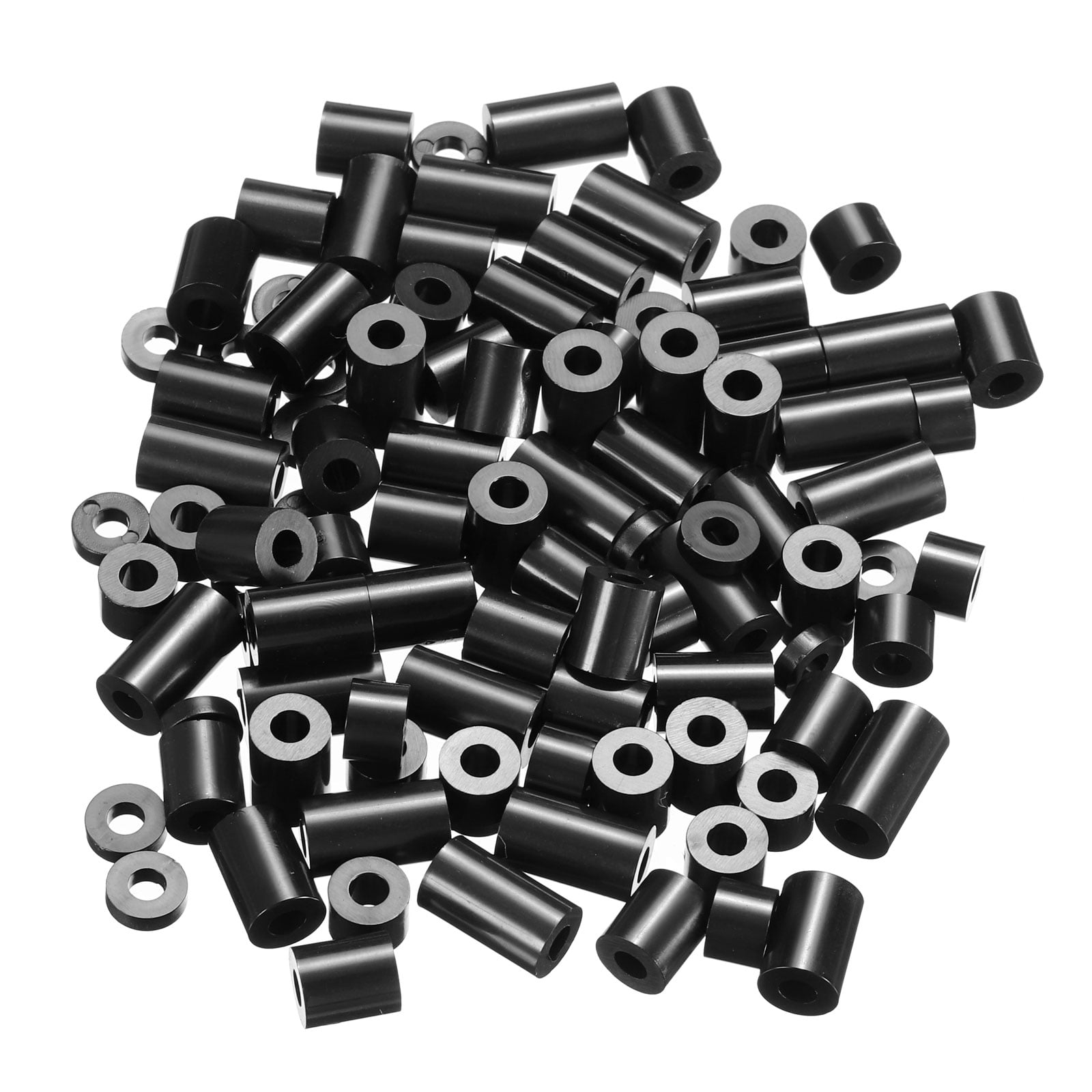 300-Pack Nylon Round Spacer Washers - 4.2mm ID, 7mm OD, 5mm Height, For M4 Screws, Black