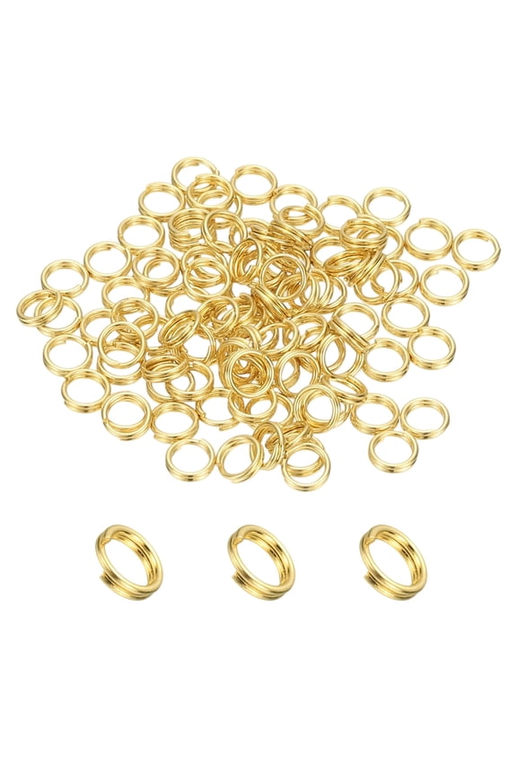 Round Split Ring, Small Split Rings with Double Loops Metal Small Key Circles for Key Chains Jewelry Making 4 x 0.5 mm