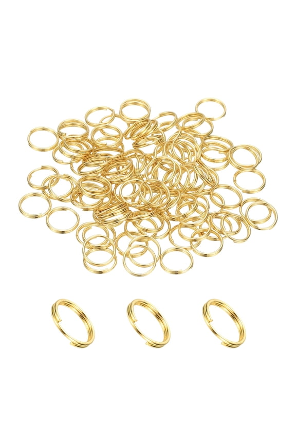 Round Split Ring, Small Split Rings with Double Loops Metal Small Key Circles for Key Chains Jewelry Making 8 x 0.6 mm