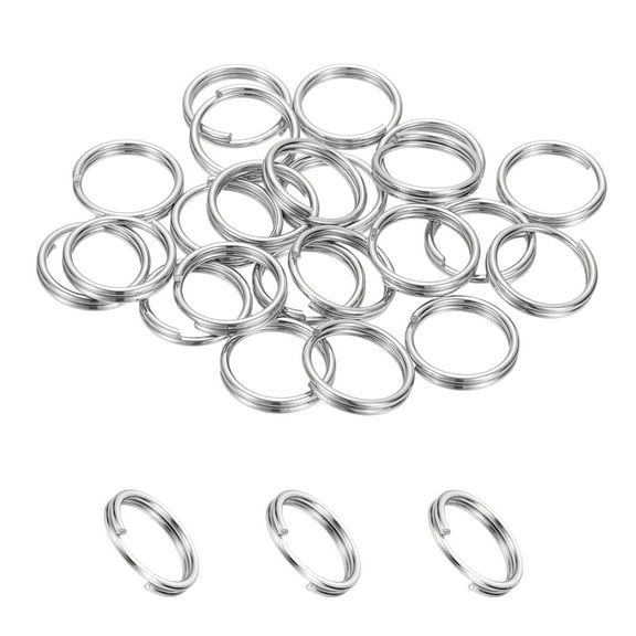 Uxcell Round Split Ring, Small Split Rings with Double Loops Metal Small Key Circle for Key Chains Jewelry Making 12 x 1 mm