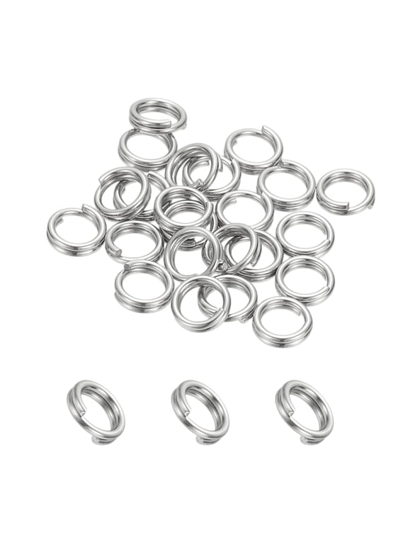 Round Split Ring, Small Split Rings with Double Loops Metal Small Key Circle for Key Chains Jewelry Making 5 x 0.7 mm