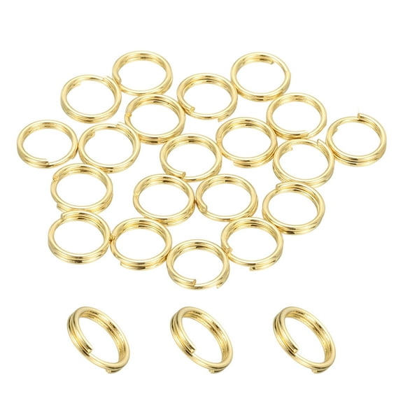Uxcell Round Split Ring, Small Split Rings with Double Loops Metal Small Key Circle for Key Chain Jewelry Making 7 x 0.7 mm