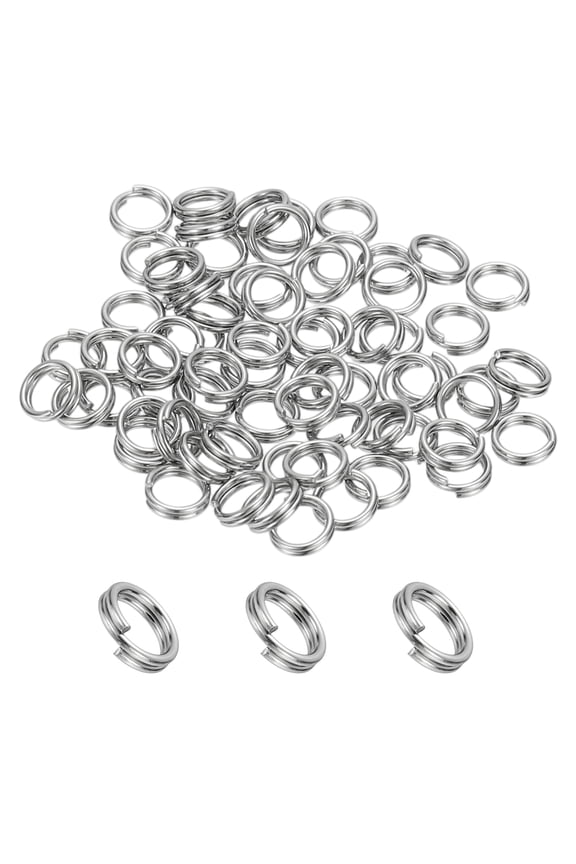 Round Split Ring, Small Split Rings with Double Loops Metal Small Key Circle for Key Chains Jewelry Makings 4 x 0.5 mm