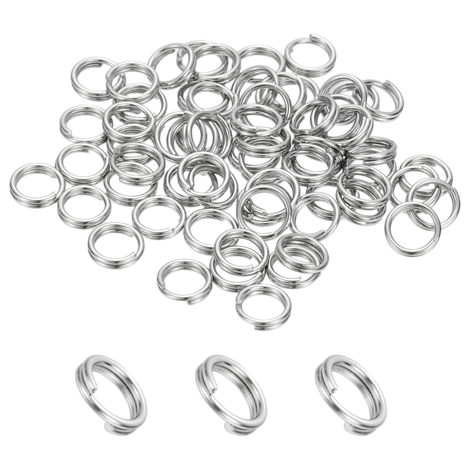 Round Chain Ring Uxcell Round Split Ring, Small Split Rings with Double Loops Metal ...