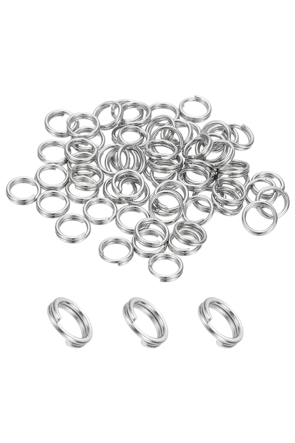 Round Split Ring, Small Split Rings with Double Loops Metal Small Key Circle for Key Chains Jewelry Makings 5 x 0.6 mm
