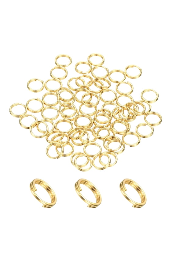 Round Split Rings, Small Split Rings with Double Loops Metal Small Key Circles for Key Chains Jewelry Making 6 x 0.6 mm