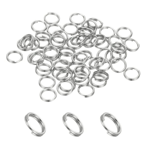 Uxcell Round Split Ring, Small Split Rings with Double Loops Metal Small Key Circle for Key Chains Jewelry Makings 6 x 0.6 mm