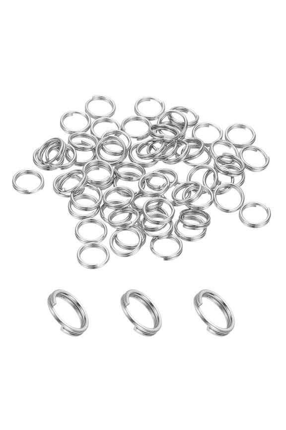 Round Split Ring, Small Split Rings with Double Loops Metal Small Key Circle for Key Chains Jewelry Makings 6 x 0.6 mm