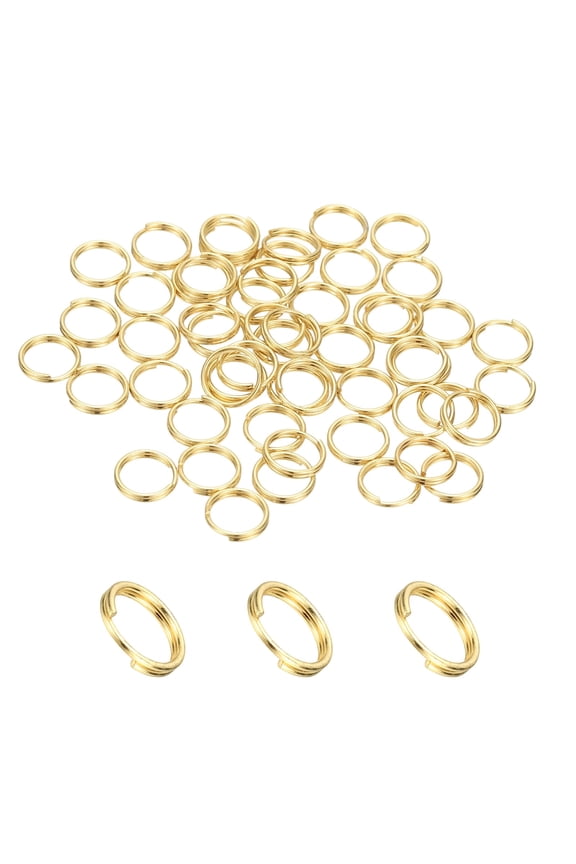 Round Split Rings, Small Split Rings with Double Loops Metal Small Key Circles for Key Chains Jewelry Making 7 x 0.6 mm