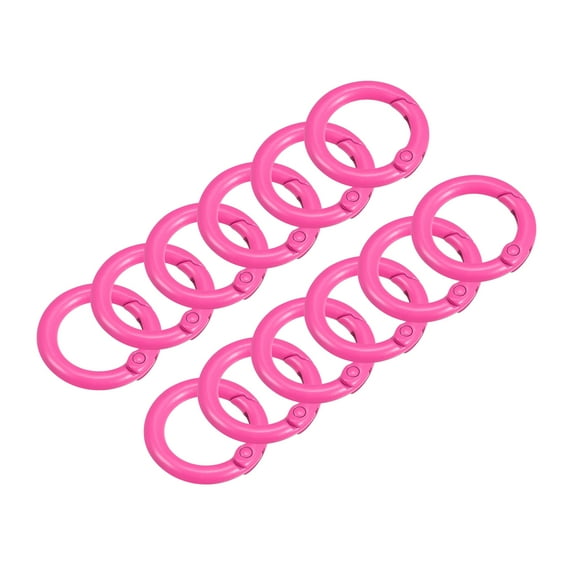 Uxcell Round Spring O Rings, 25mm/ 0.98" Trigger Buckle Snap, Carbon Steel Rose Red, 12 Pack