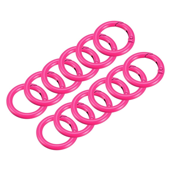 Uxcell Round Spring O Rings, 27mm/ 1.06" Trigger Buckle Snap, Carbon Steel Rose Red, 12 Pack