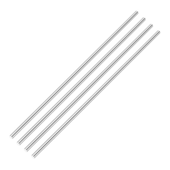 Uxcell Round Steel Rod, 2.4mm x 100mm HSS Lathe Bar Stock Tool Metal Dowel Solid Smooth Rods for Shaft Gear Drill Lathes Industry Metal Working DIY Craft Models Tool, 4 Pcs