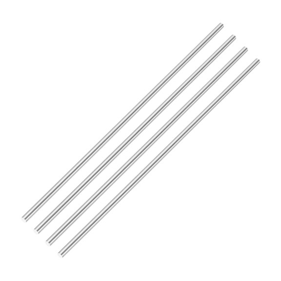 Uxcell Round Steel Rod, 3.2mm x 200mm HSS Lathe Bar Stock Tool Metal Dowel Solid Smooth Rods for Shaft Gear Drill Lathes Industry Metal Working DIY Craft Models Tool, 4 Pcs