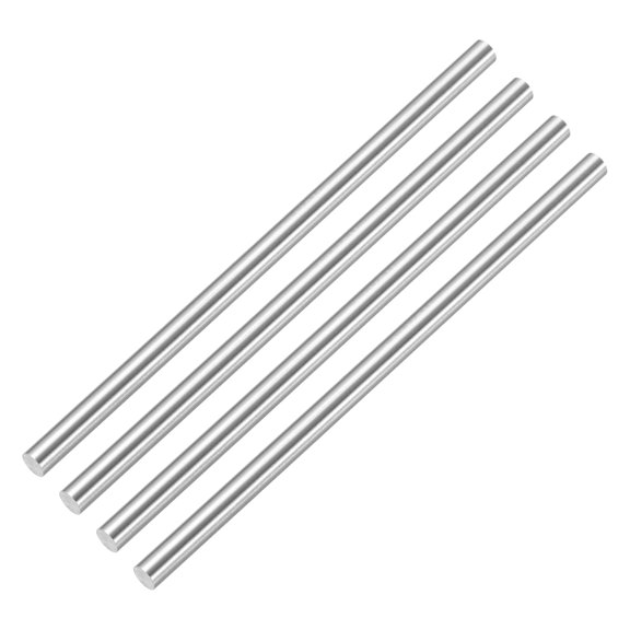 Uxcell Round Steel Rod, 4.4mm x 200mm HSS Lathe Bar Stock Tool Metal Dowel Solid Smooth Rods for Shaft Gear Drill Lathes Industry Metal Working DIY Craft Models Tool, 4 Pcs