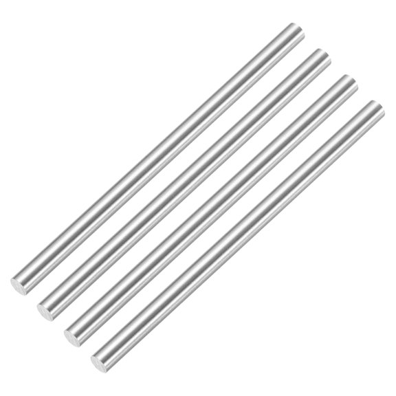 Uxcell Round Steel Rod, 4.9mm x 200mm HSS Lathe Bar Stock Tool Metal Dowel Solid Smooth Rods for Shaft Gear Drill Lathes Industry Metal Working DIY Craft Models Tool, 4 Pcs