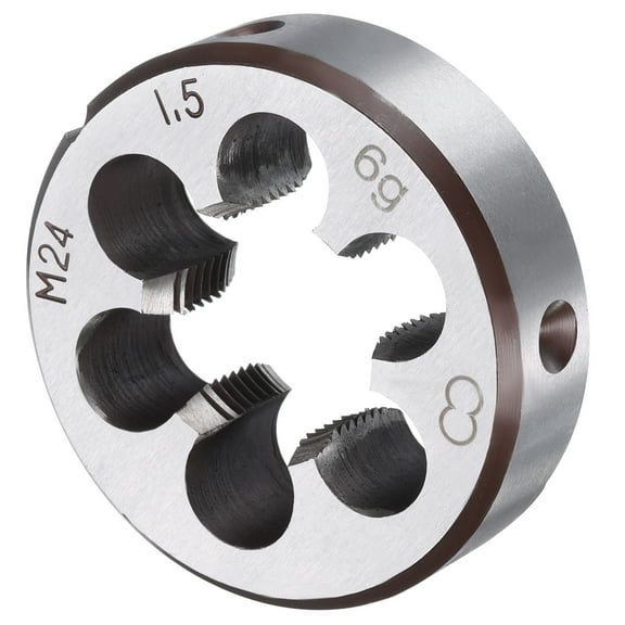 Uxcell Round Threading Die M24 x 1.5 Metric Thread Right Hand Screw Cutting Fixed Dies, Alloy Tool Steel Tapping Repair Tool