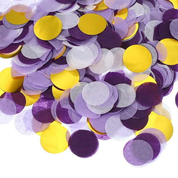 Uxcell Round Tissue Paper Confetti 18 Inch, Table Wedding Confetti Circle Dots(1.76 oz),Purple/Gold