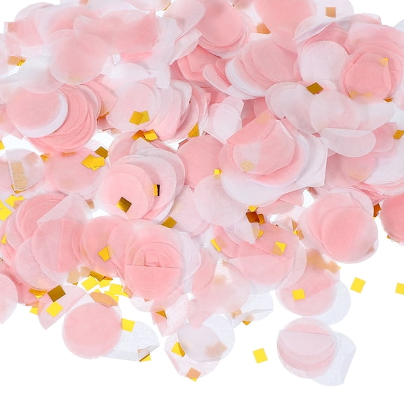 Uxcell Round Tissue Paper Confetti 29 Inch, Table Wedding Confetti Circle Dots(1.76 oz),Pink/White/Gold