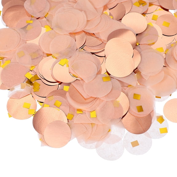 Uxcell Round Tissue Paper Confetti 5 Inch, Table Wedding Confetti Circle Dots(1.76 oz),Champagne Gold/White/Gold