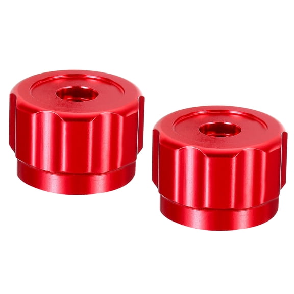 Uxcell Round Wheel Handle Faucet Handles Manifold Gauges Knob Square Broach Handwheel Aluminum Alloy Red 2 Pack