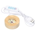 thumbnail image 1 of Uxcell Round Wooden 2.36" 3-Colors Light Dimmable Display Base Stand LED Light Wood, 1 of 7