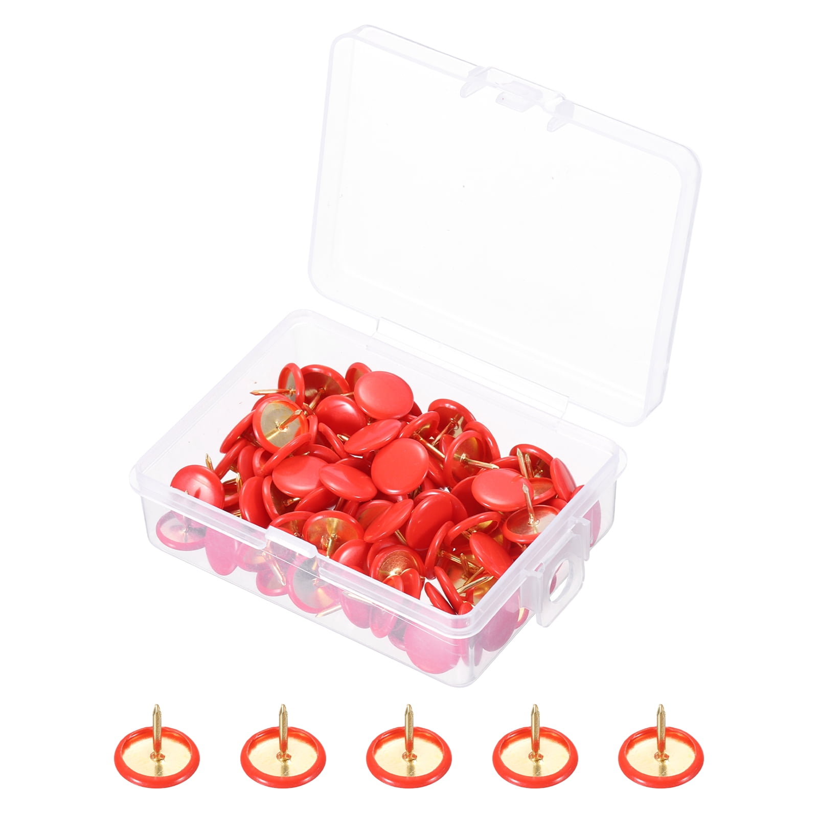Uxcell Roundness Push Pins, 200 Pcs Thumb Tacks Plastic Decorative Pins ...