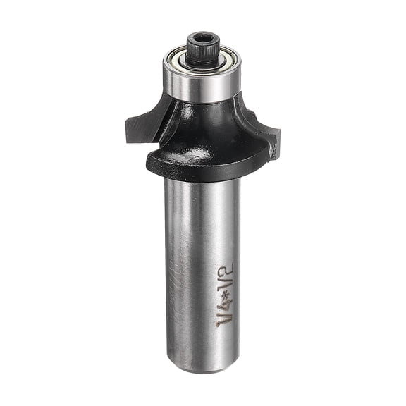 Uxcell Roundover Router Bit 1/2 Shank 1/4" Radius Alloy Steel Tip with Bearing Black