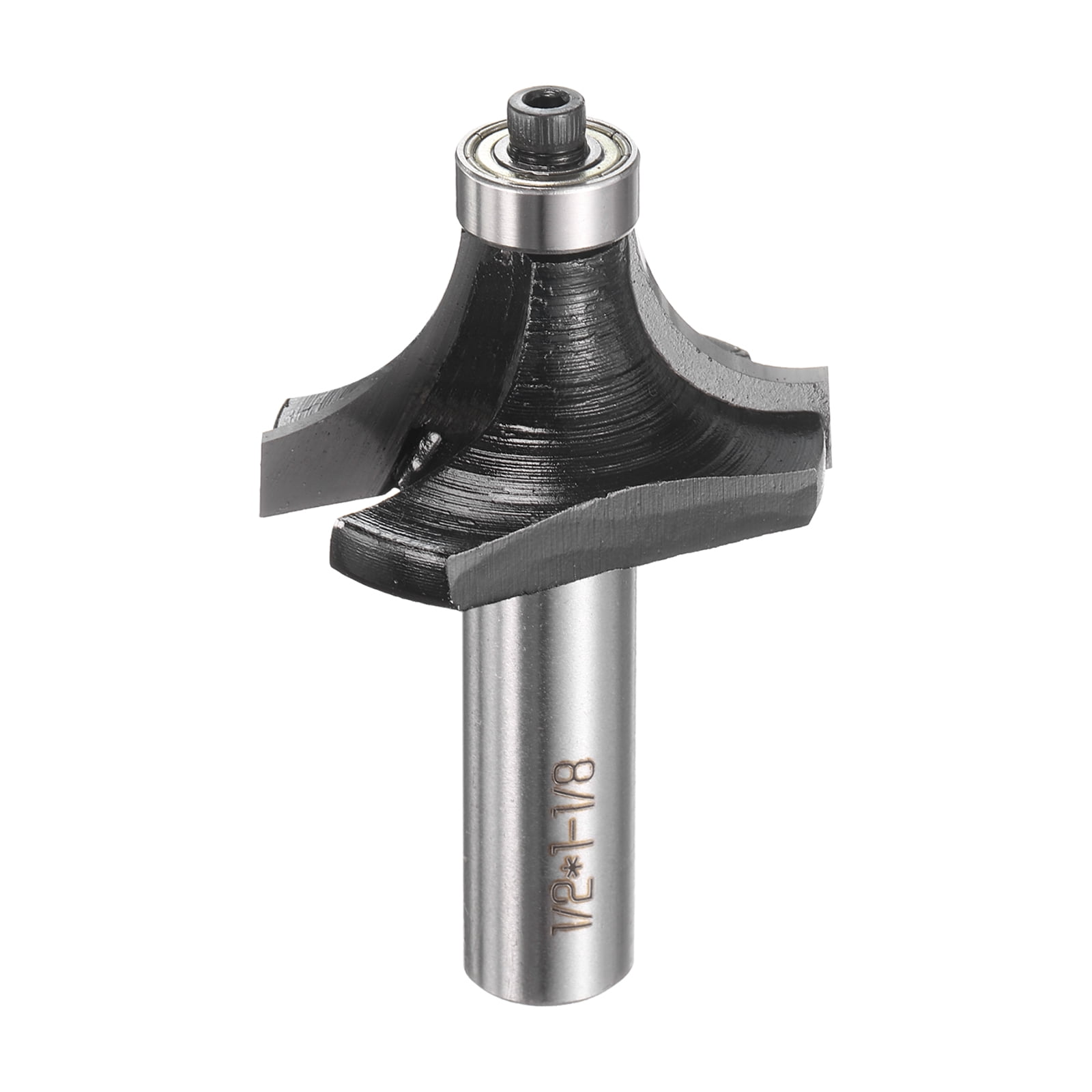 Uxcell Roundover Router Bit 1/2 Shank 9/16" Radius Alloy Steel Tip with Bearing Black