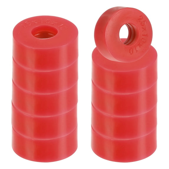 Uxcell Rubber Anti-Vibration Spacer, 40 Pcs 0.98"OD x 0.39"ID x 0.39"Thickness, Red