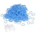 thumbnail image 1 of Uxcell Rubber Band Blue Stretchable Rubber Elastic Band 0.55inch Dia with S-Clips for Home Office, Pack of 600, 1 of 5
