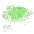 thumbnail image 1 of Uxcell Rubber Band Green Stretchable Rubber Elastic Band 0.55inch Dia with S-Clips for Home Office, Pack of 600, 1 of 5