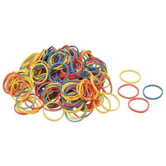 Uxcell Rubber Band Stretchable Rubber Elastic Band Colorful 1inch Dia 0.06inch Thick for Home Office Pack of 412