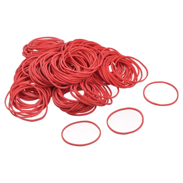 Uxcell Rubber Band Stretchable Rubber Elastic Band Red 1.5inch Dia 0.06inch  Thick for Home Office Pack of 1400