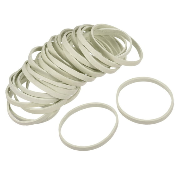 Uxcell Rubber Band White Stretchable Rubber Elastic Band 1.65inch Dia for Home Office Pack of 30