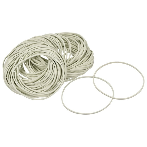 Uxcell Rubber Band White Stretchable Rubber Elastic Band 2.3inch Dia for Home Office Pack of 200