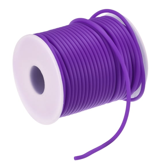 Uxcell Rubber Cord 27 Yards 3mm Dia 1.5mm Hole Purple Hollow Tubing for DIY Craft Making