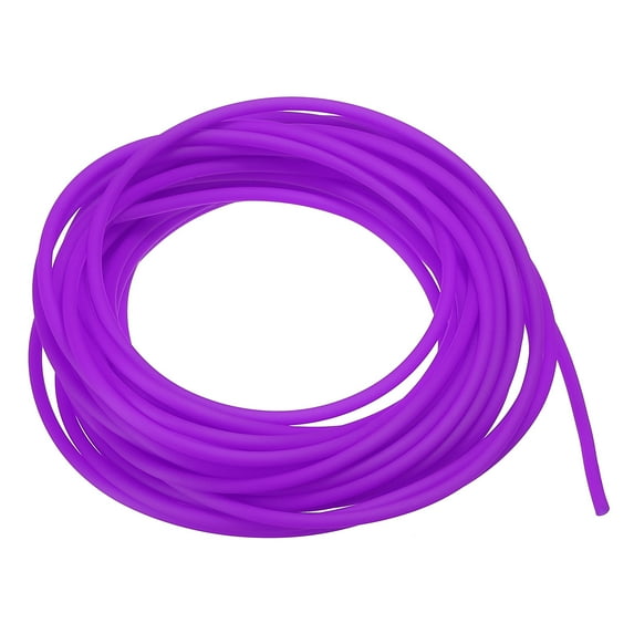 Uxcell Rubber Cord Tube, 16ft Hollow Tubing 2mm OD 1mm ID for DIY Craft, Purple