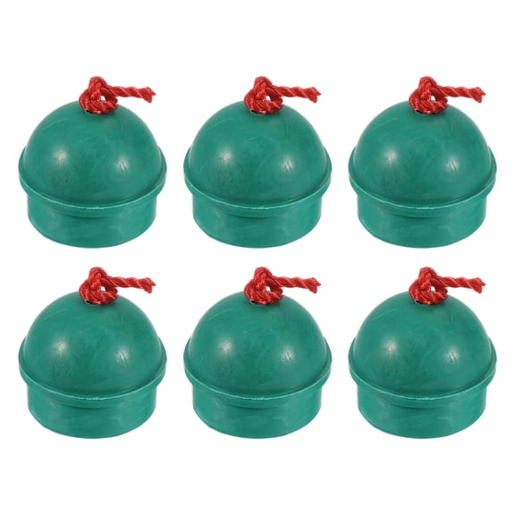 Uxcell Rubber Cue Chalk Holder Billiard Pool Cue Tips Chalks Case with Cord, Green 6 Pack