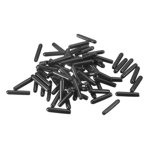 Uxcell Rubber End Caps, 120Pack 1.8mm Screw Thread Protector for Tube Bolt Cover, Black