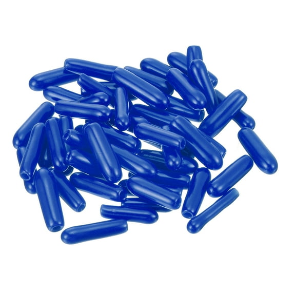 Uxcell Rubber End Caps, 60Pack 1.3mm Screw Thread Protector for Tube Bolt Cover, Blue