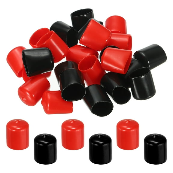 Uxcell Rubber End Caps for Vinyl Bolt Screw Thread Covers, Protectors for Pipes and Tubes 1.06"