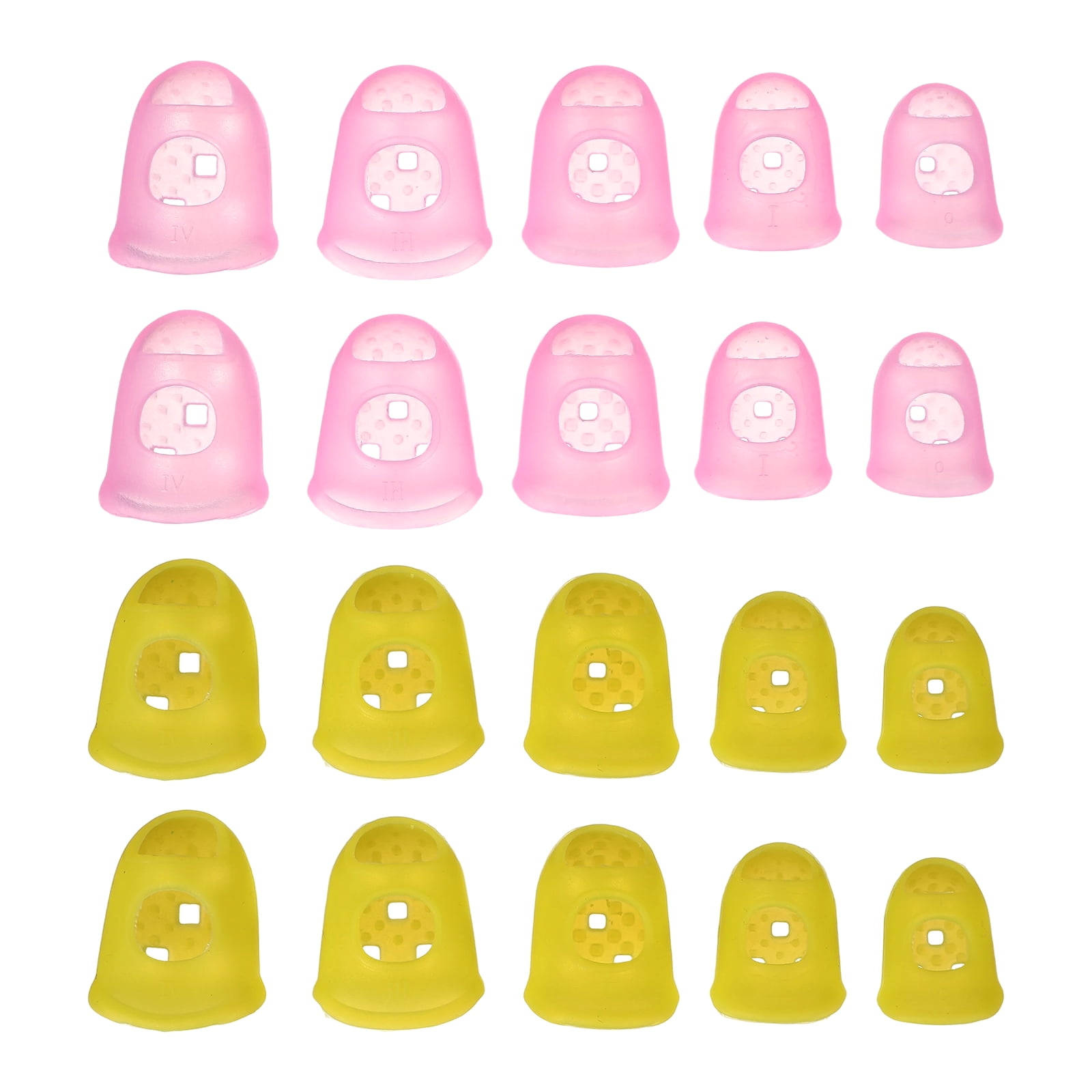 Uxcell Rubber Finger Tips Office 5 Sizes, 20 Pcs Guitar Fingertip ...